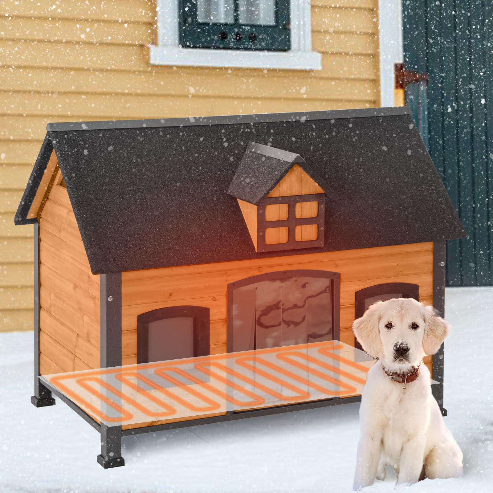 Tucker Murphy Pet™ Hasaam Heated Dog House with Heated Pad